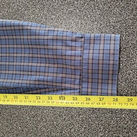 Eddie Bauer Men's Shirt Size XL Tall Blue Plaid Relax Fit Button Down Collar - Picture 11 of 11